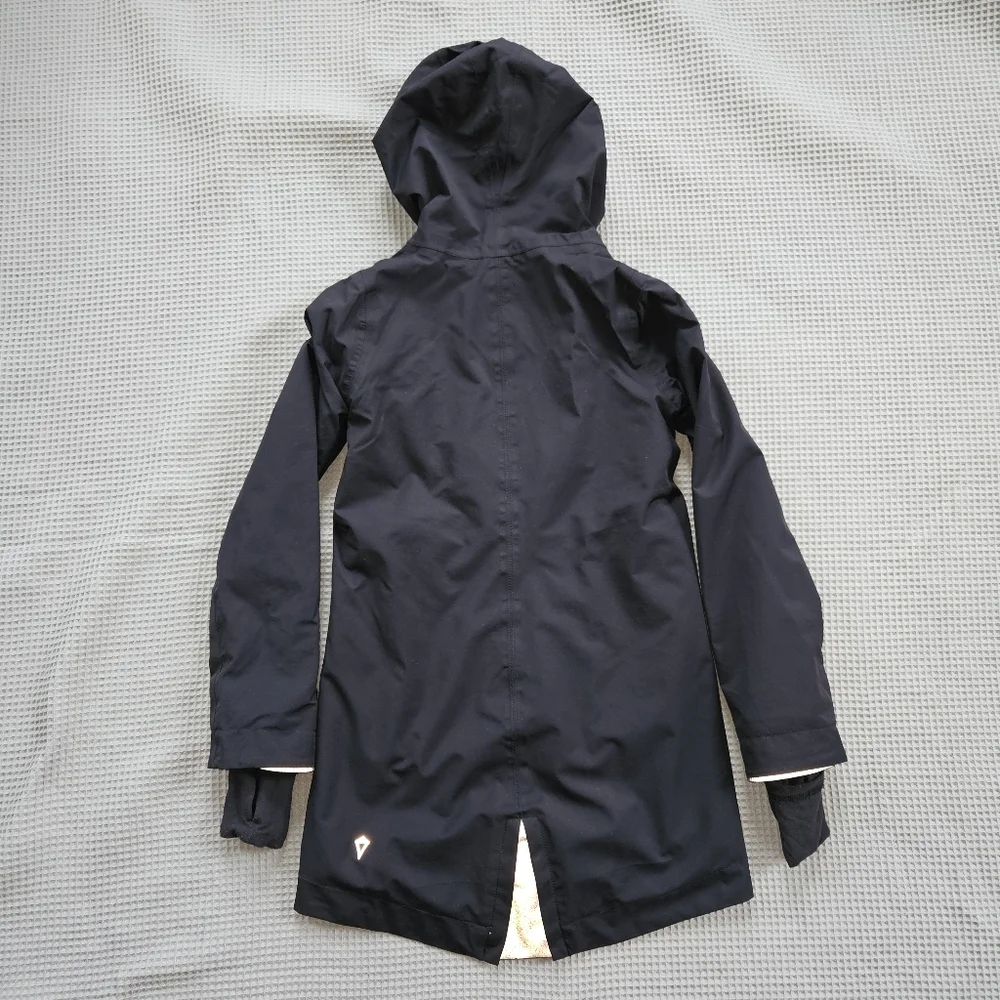Ivivva Lululemon Girl's Black Raincoat Sz 6 - Picture 5 of 9